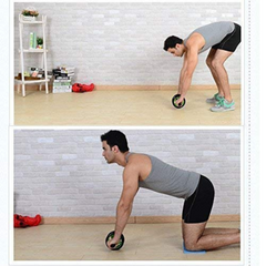 Double Wheel AB Roller, Unisex Abdominal Workout Exercise Wheel with Knee Mat