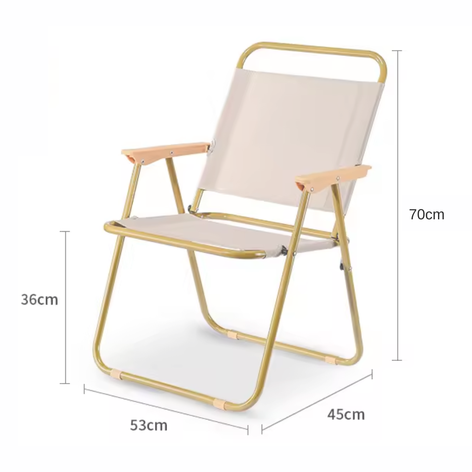 Folding Outdoor Backrest Chair, Kermit Chair for Camping, Fishing, BBQ, Beach, Picnic Beige