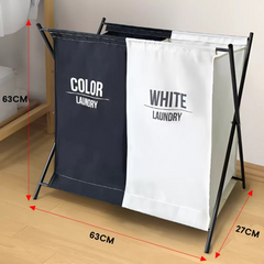 Collapsible Color Separator Compartment Laundry Basket for Home