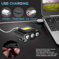 Headlamp for Hiking, Rechargeable LED Head Torch Light with Sensor