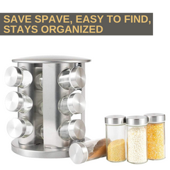 12 Jars Rotating Spices Organizer