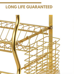 3 Tier Chrome Plated Golden Kitchen Dish Drying Rack