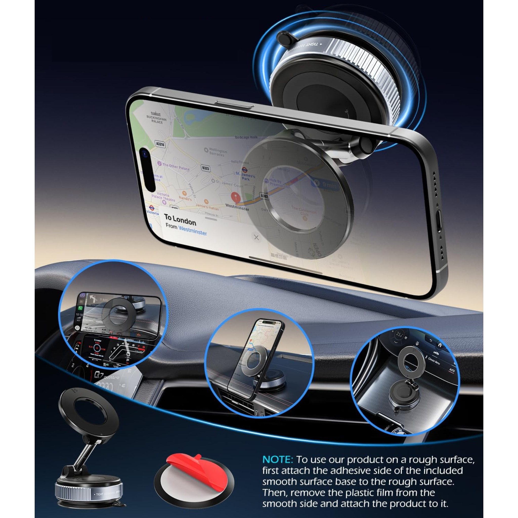 Vacuum Suction Magnetic Phone Holder Mobile Mount K007