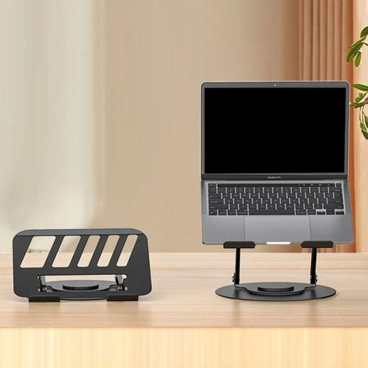 Heavy Duty Laptop Stand - 360° Rotating Foldable and Adjustable Black