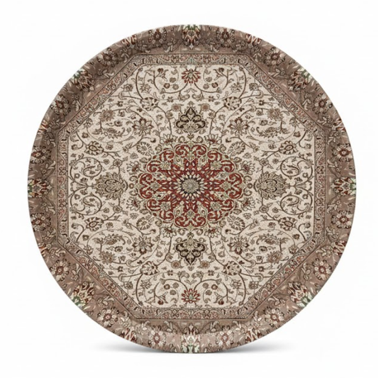 Round Tray with Art Work for Serving Tea and Arabic Coffee A