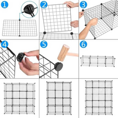 8 Cubes DIY Metal Grid Wire Wardrobe Organizer Home Decor Shelf 8 Cubes DIY Metal Grid Wire Wardrobe Organizer Home Decor Shelf