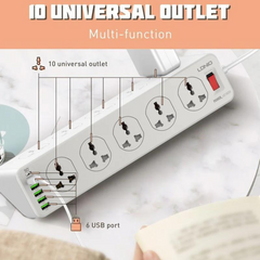 كابل تمديد - LDNIO Power Strip SC10610 30W PD Port
