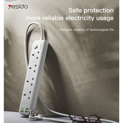 3250W Power Socket Extension with 15W Fast Charging Power Hub Yesido MC21