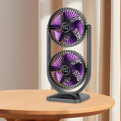 Double Head Desktop Fan, Portable Adjustable Quiet Operation Powerful Desk Fan