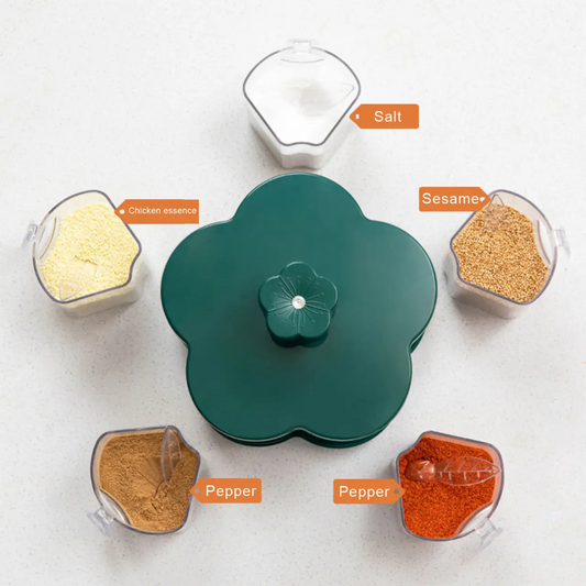 Kitchen Spices Seasoning Five Compartment Organizer Box