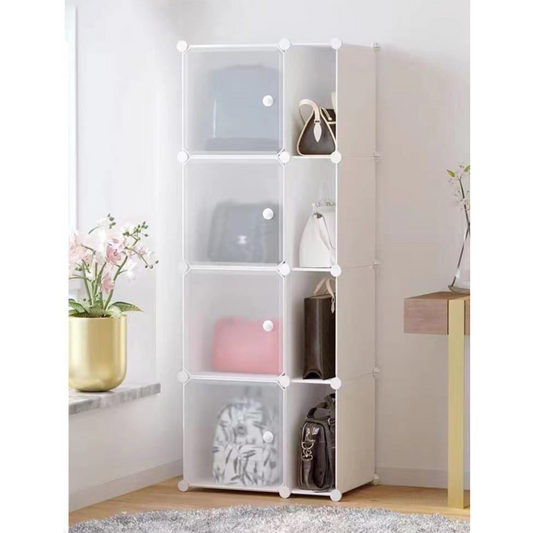 DIY Handbag Storage Cabinet, Multi-purpose Handbags Organizer Shelf White