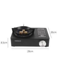 Portable Triple Burner Butane Gas Camping Stove with Adjustable Flame Knob & Travel Case Portable Triple Burner Butane Gas Camping Stove with Adjustable Flame Knob & Travel Case