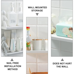 Wall Mount Punch-free Organizer Rack for Kitchen & Bathroom