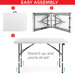 Height Adjustable Folding Outdoor Table (4 ft)