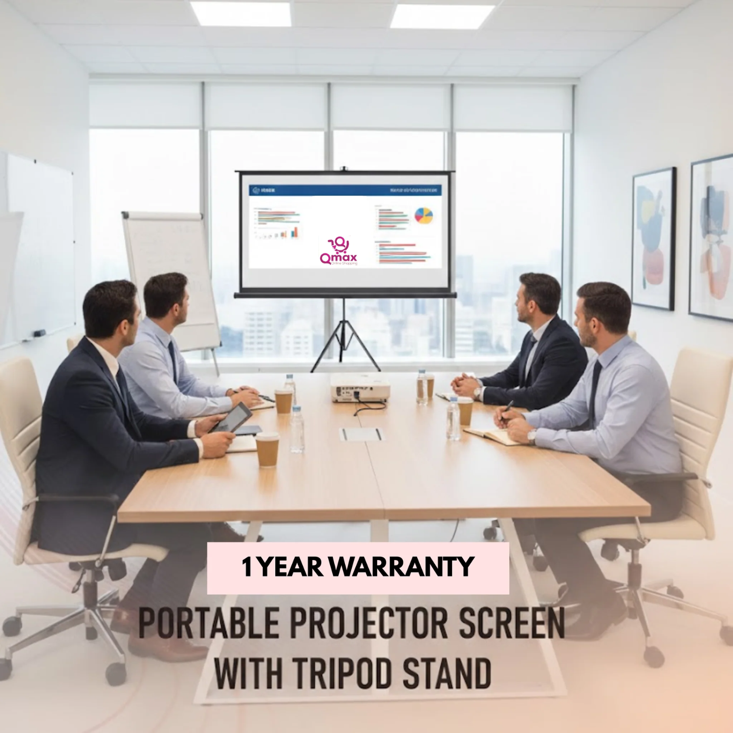 Moxedo Portable Carry N Go Projector Screen with Tripod Stand