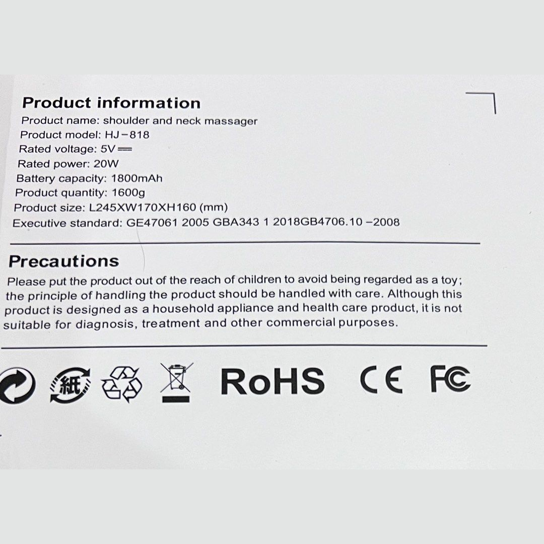 Neck, Shoulder & Back Massager - for Pain Relief and Relaxation