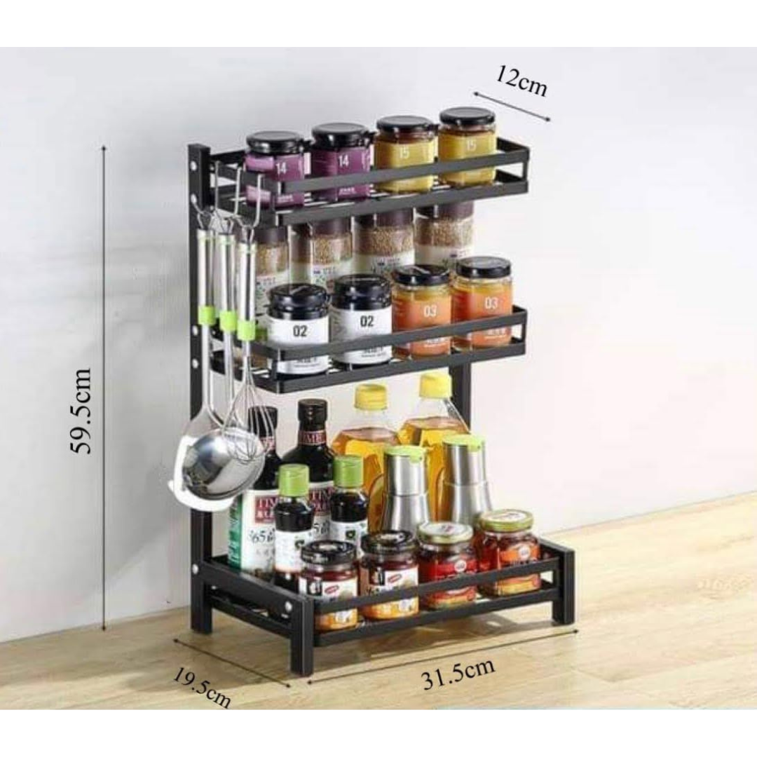 3 Layer Countertop Stainless Steel Spices Organizer Storage Rack for ...