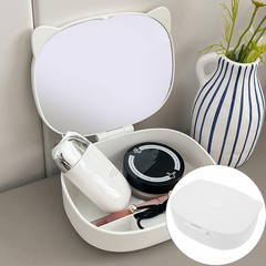 Cosmetics Organizer Box with Mirror, Makeup Vanity Jewelry Storage Organizer Cosmetics Organizer Box with Mirror, Makeup Vanity Jewelry Storage Organizer