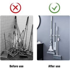 Stainless Steel Wall Drilling Mop & Broom Holder Organizer Stainless Steel Wall Drilling Mop & Broom Holder Organizer