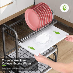 Dish Drying Rack - 3 Tier Stainless Steel Kitchen Dish Storage Rack