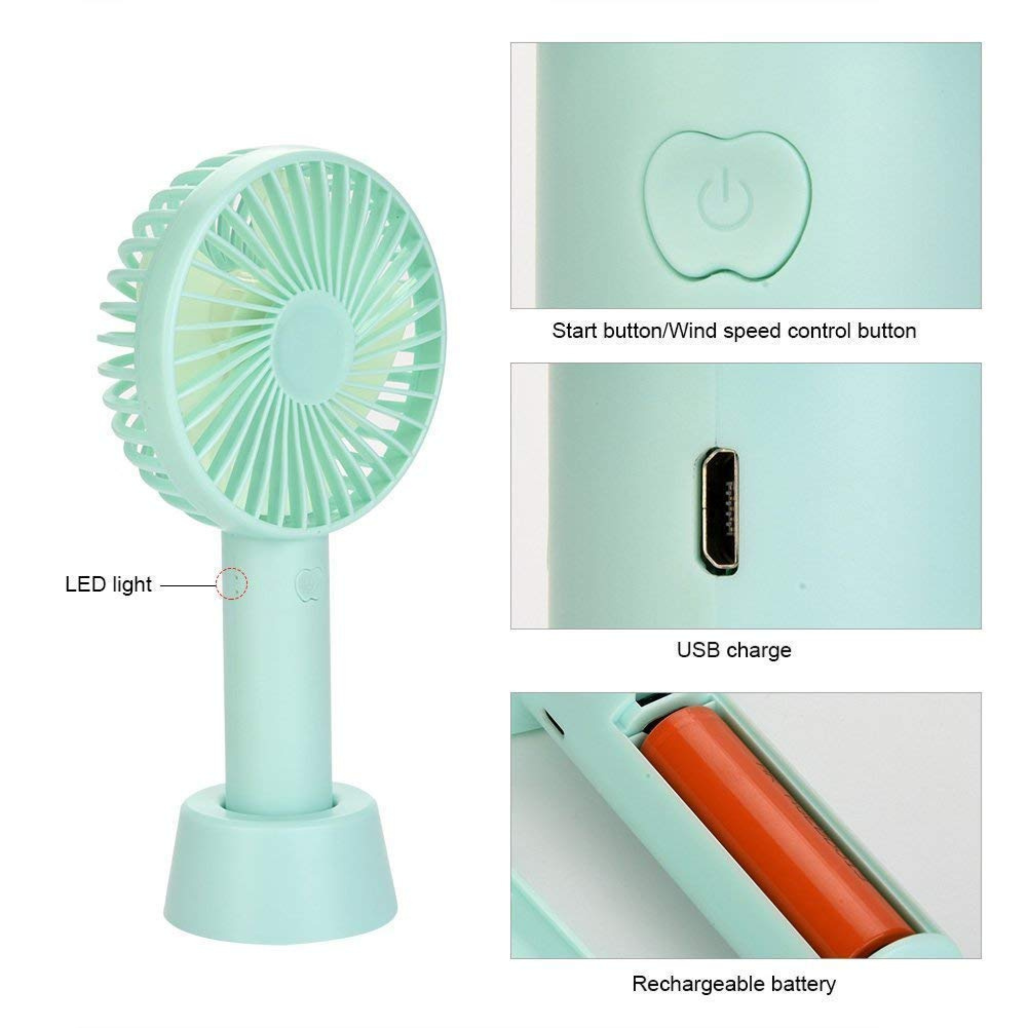 USB Rechargeable Handheld Mini Fan