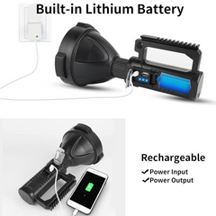 Rechargeable High Power Long Shot Spotlight Flashlight with Tripod Stand
