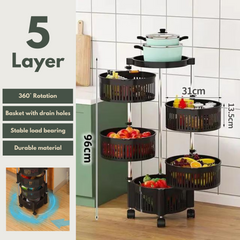 360° Rotating Kitchen Storage Rack, 5 Layer Organizer Shelf 360° Rotating Kitchen Storage Rack, 5 Layer Organizer Shelf