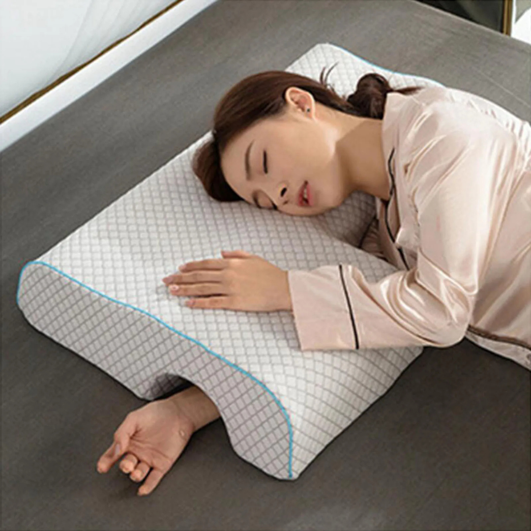Memory Foam Couple Cuddle Pillow with Arm Rest - L Shaped Pillow for Side Sleepers