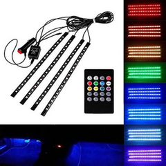 شريط إضاءة LED داخلي للسيارة (متعدد الألوان)، ضوء لمزامنة الصوت