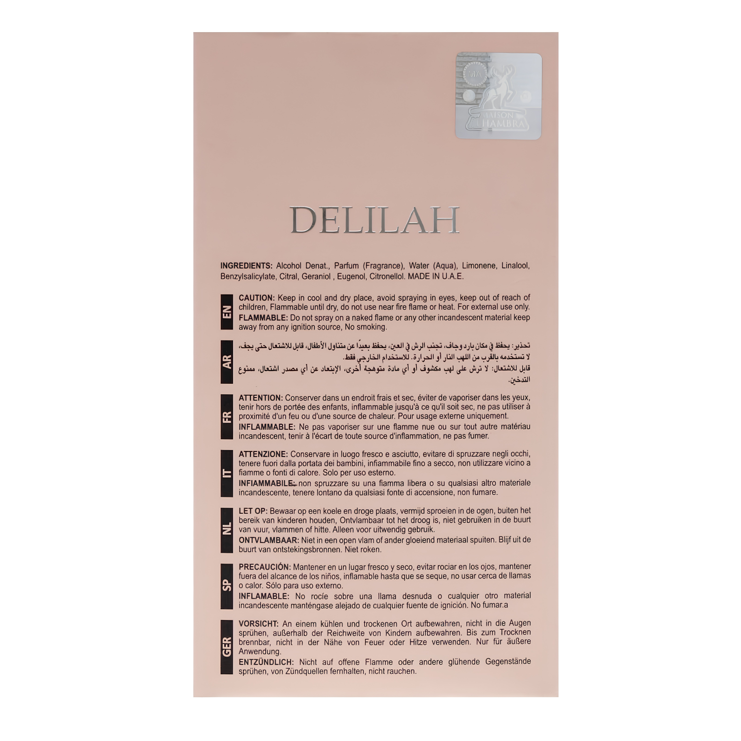 Maison Alhambra Delilah Pour Femme EDP 100ml
