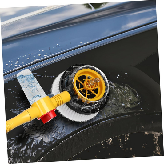 Auto-Rotating Car Washing Brush with Detergent Tank, Car Washing Gun with Soft Chenille Microfiber Foam Brush and Retractable Hose