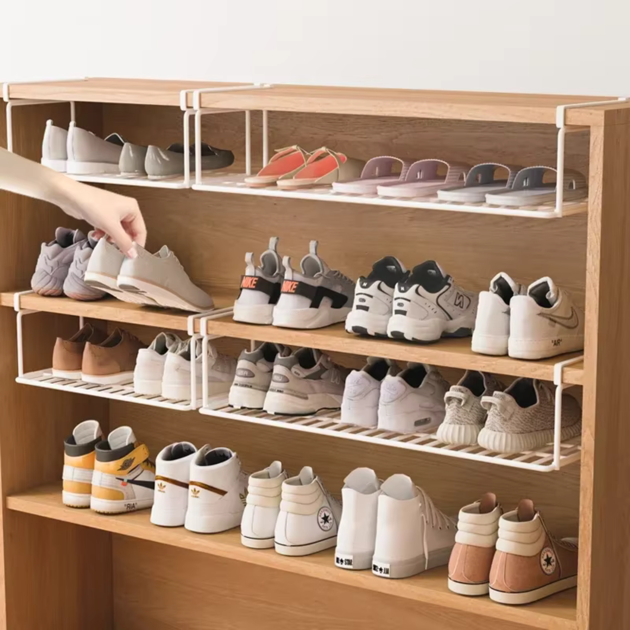 Bottom Hanging Layered Partition Shoe Rack