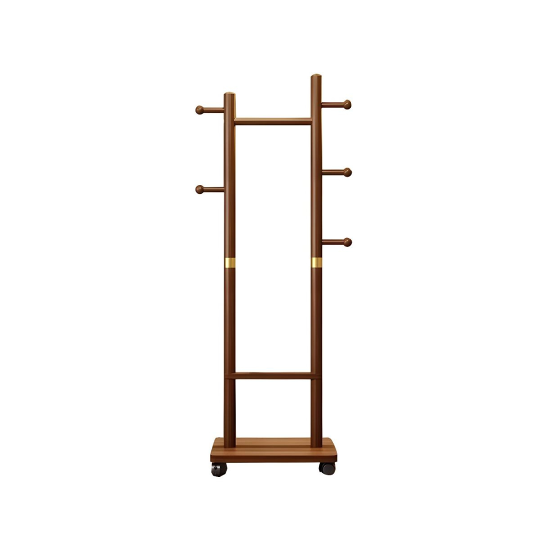 Wooden Hall Tree Clothing Organizer Rack with Hooks