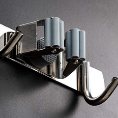 Stainless Steel Wall Drilling Mop & Broom Holder Organizer Stainless Steel Wall Drilling Mop & Broom Holder Organizer