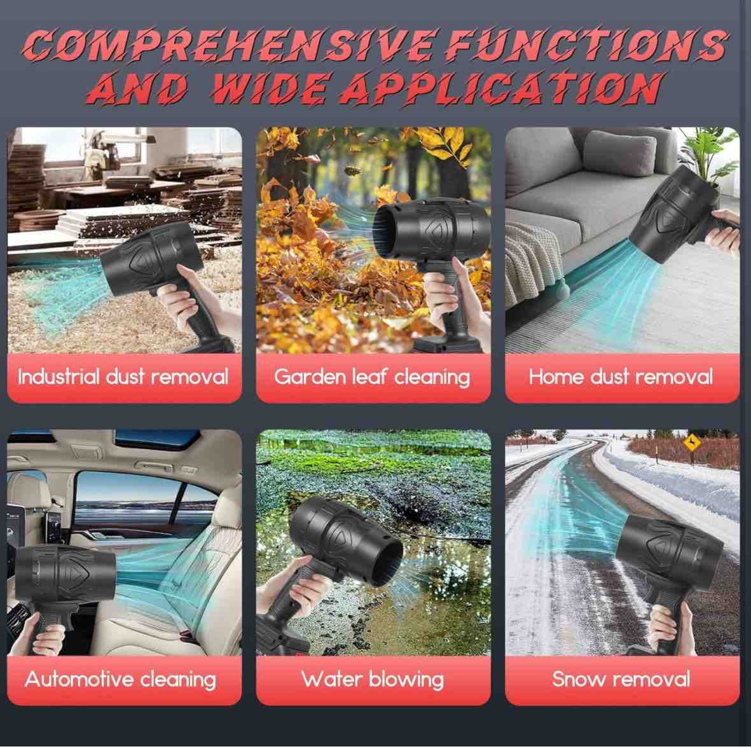 48Vh Wind Air Blower Violent Turbo Fan with Removable Li-ion Battery