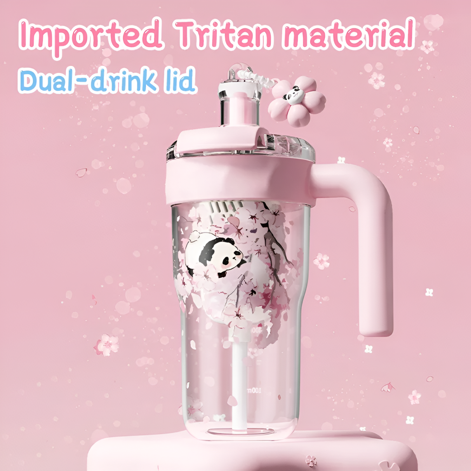 Diller 860ML Panda Plastic Drinking Water Bottle for Girls