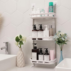 3 Layer Wall Mount Toilet Tank Top Organizer Storage Shelf