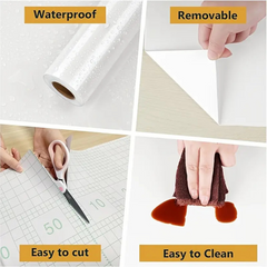 Waterproof Non-slip Self-Adhesive Marble Pattern Wallpaper Sticker for Kitchen, Cupboard & Dining Area