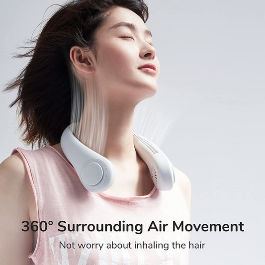 Portable Neck Fan, USB Rechargeable Bladeless Neck Fan