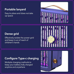 Electric Mosquito Killer Lamp - Rechargeable UV Insect Zapper Bug Fly Trap