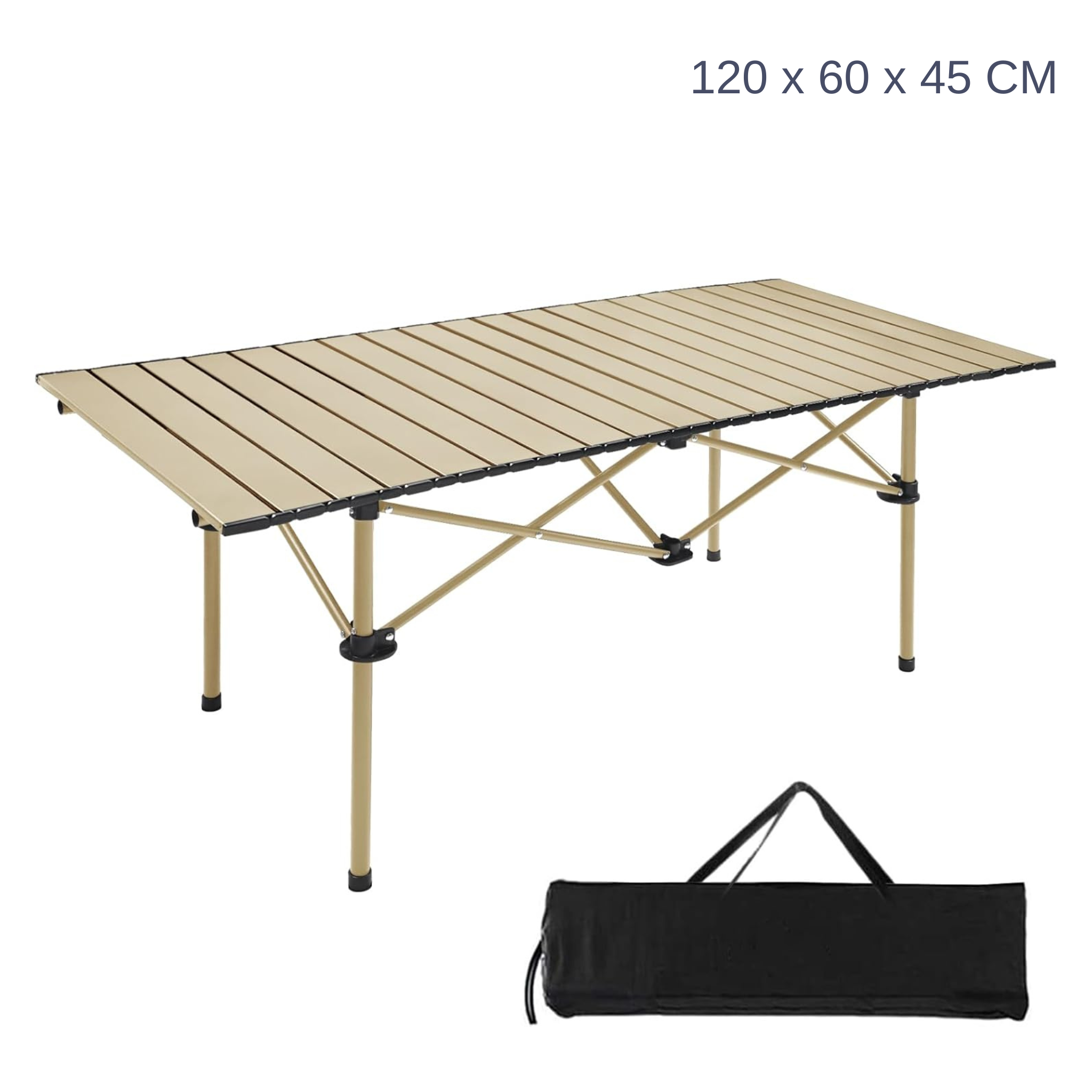 Folding Roll Up Outdoor Camping Table 120 x 60 x 45 CM