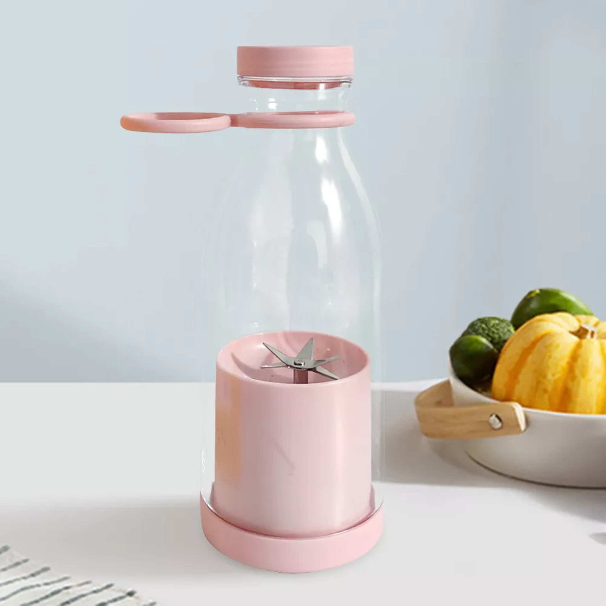 420ML Portable Lightweight USB Juicer Pink
