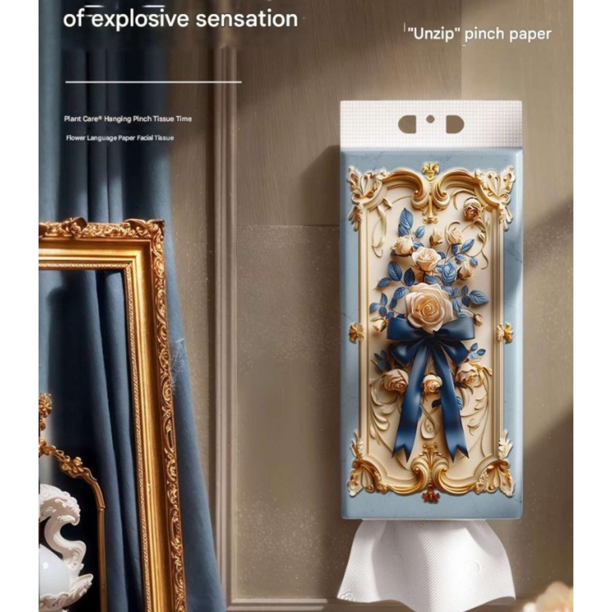 2x Ply Tissue Paper Long Bags with Wall Mounted Hook