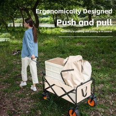 Folding Wagon Trolley Cart for Outdoor Camping & Picnic