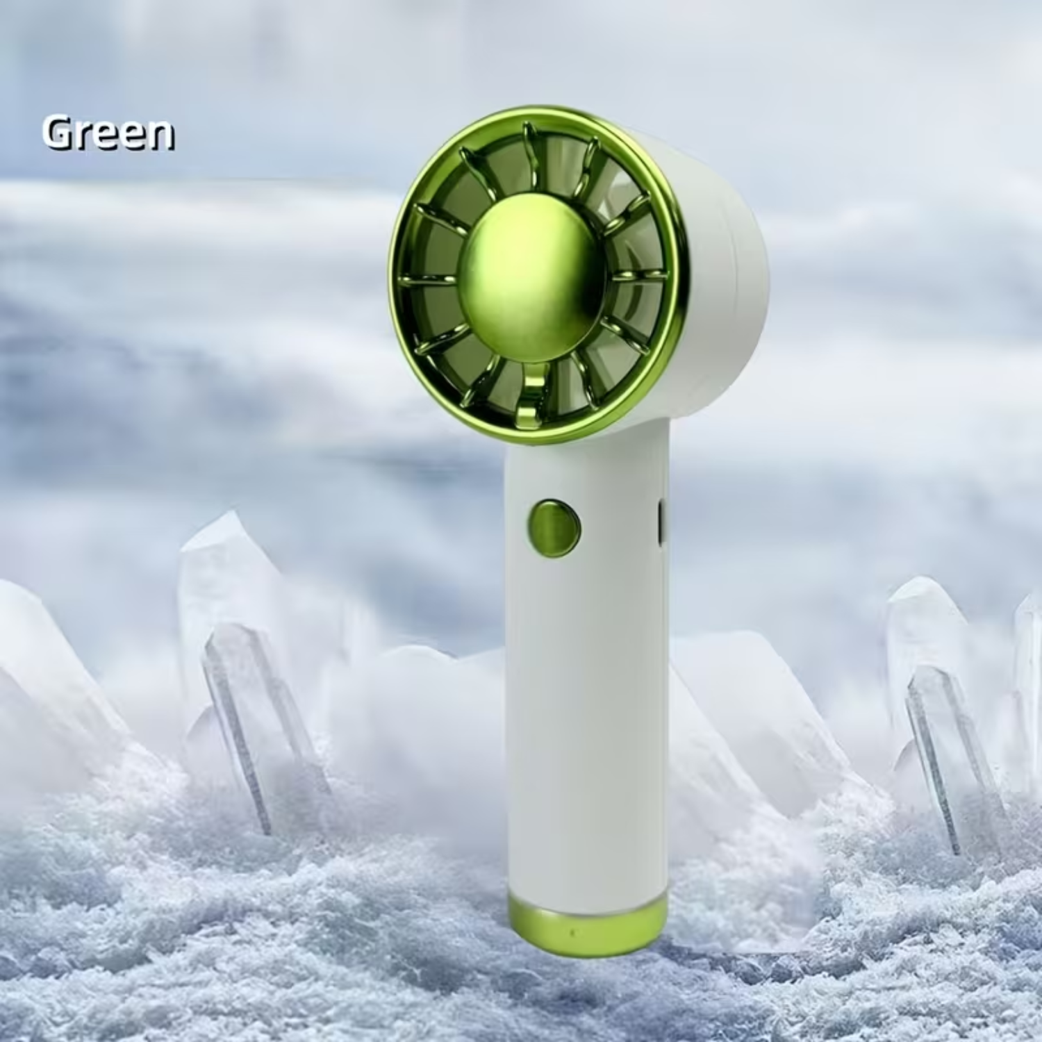 Portable Handheld Personal Pocket Fan 0808, 500mAh USB C Rechargeable Green