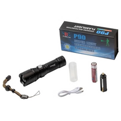 مصباح يدوي P90 Super Light قابل لإعادة الشحن - مصباح LED قوي وطويل الأمد