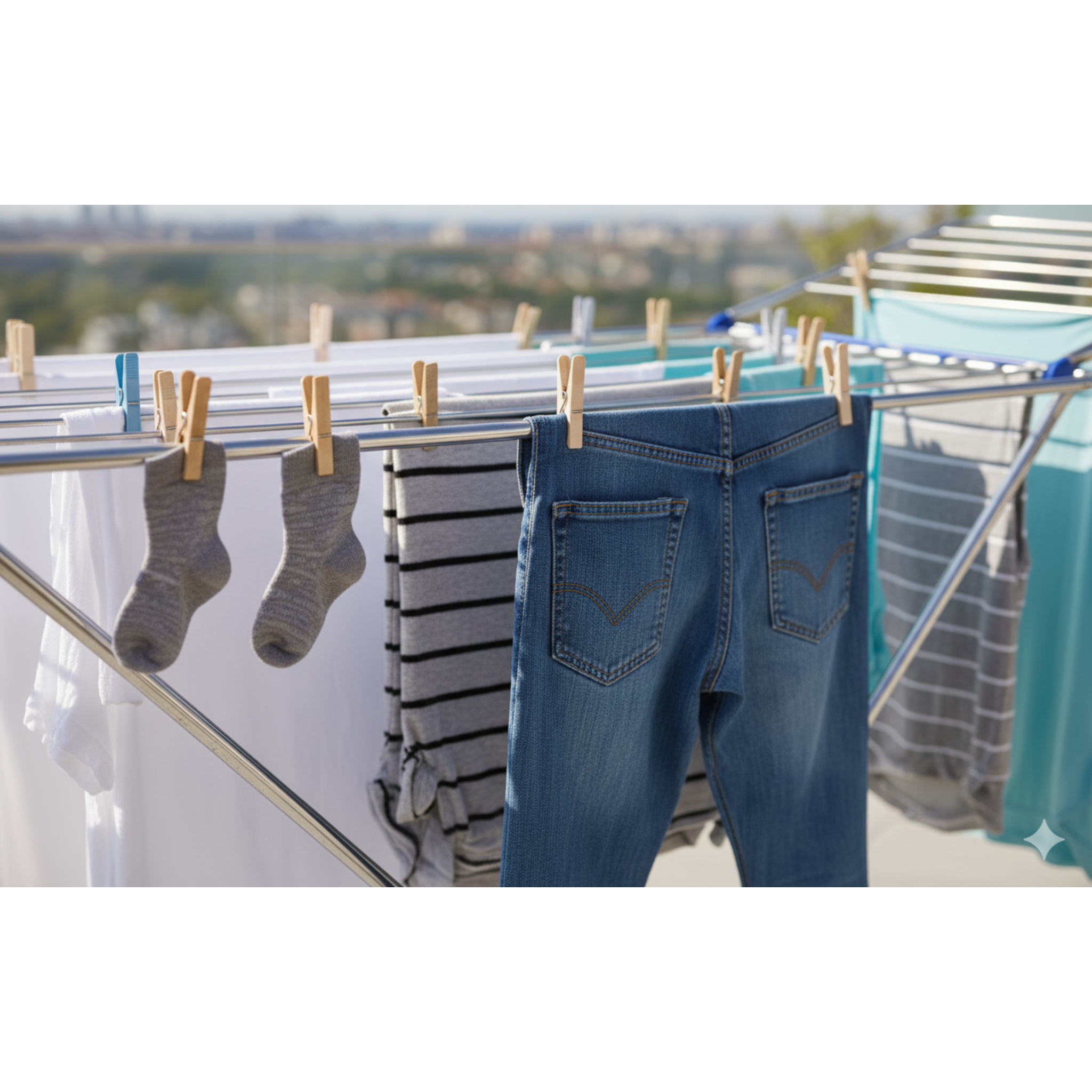 Folding Clothes Airer for Home, Stainless Steel Clothes Drying Rack