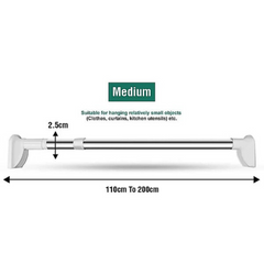 Adjustable Telescopic Curtain Rod – No Wall Drilling, Multipurpose