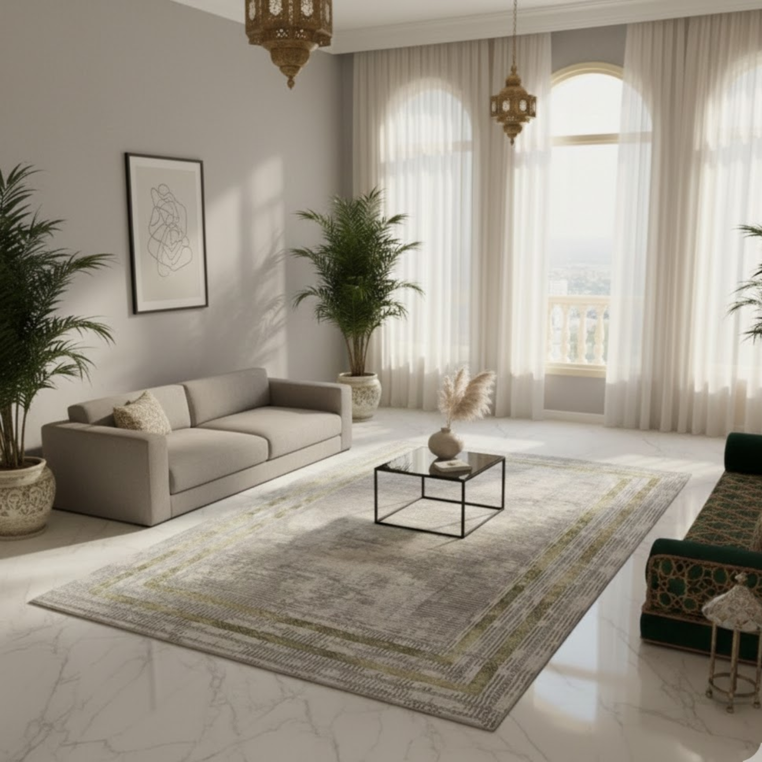 Carpet for Living Room Area, Anti Slip Indoor Rug 200 x 300 cm