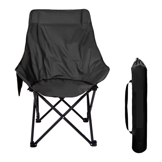 Outdoor Easy Folding Camping Moon Chair Black